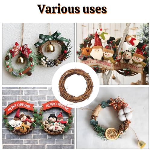 60 Pcs 3.15 Inch Natural Grapevine Wreath Set, Natural Rattan Wreath,Hand-Woven 3.15 Inch Vine Branch Wreaths, Perfect for DIY Crafts, Christmas Decorations, and Wedding Supplies - size: 60 Pcs 3.15 Inch