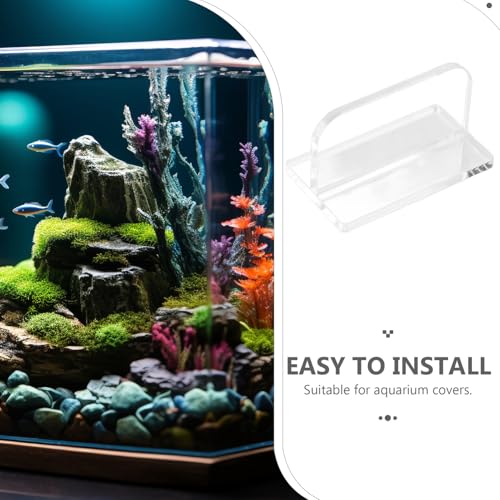 VANZACK 4pcs Acrylic Fish Tank Lid Handles Easy to Install Aquarium Cover Holders Water Changes and Maintenance Compatible Tanks