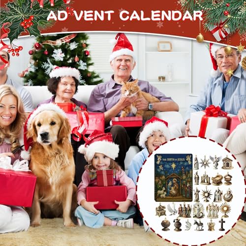 Nativity Advent Calendars 2026, Christian Christmas Countdown Calendar, 24pcs Acrylic Nativity Ornaments, Birth Of Jesus Pendant For Christmas Tree