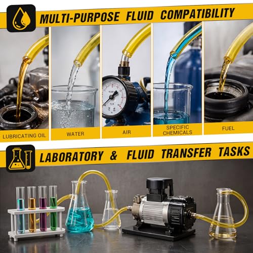 Pangda 15ft Clear Vinyl Tubing 3/8" ID x 1/2" Od Clear PVC Hose Flexible Soft Tubing Lightweight Vinyl Tubings Yellow Large Water Pipe for Air Oil Water Transfer Aquarium Irrigation Fuel and Lubricant - size: 15 ft
