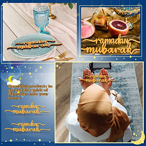 12 Piece Ramadan Wood Signs - Ramadan Mubarak & Kareem Islamic Table Decor for Eid & Party - style: Ramadan Style
