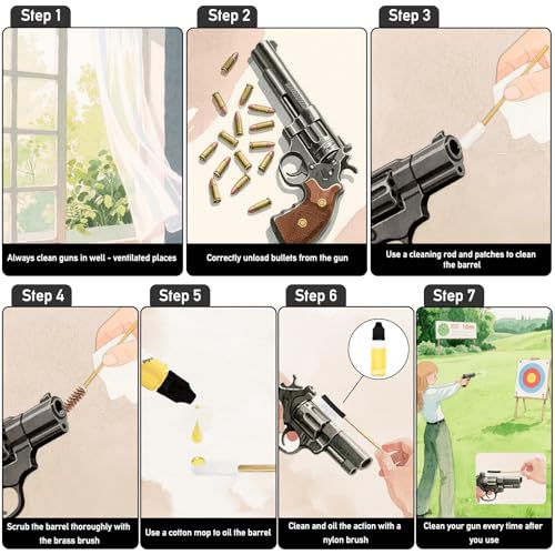 ELVO Gun Cleaning Kit 21-Piece Brass Set (.22 9mm .357 .38 .40 .45) | Brass Components, Fits Handgun Calibers, for Gun Owners
