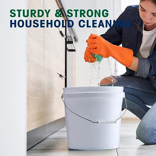 Tioncy 10 Pcs 2 Gallon Plastic Buckets with Lids and Handles,White | Storage Pails for Paint, Cleaning, Organizing, Durable Containers, Metal Handles, Plastic Material - color: White