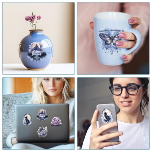 30 Pcs Magic UV DTF Cup Wraps, 10 Sheets Dreamy Watercolor Decals Cartoon Rub on Decals Waterproof Transfer Stickers for Glass Cups Wood Crafts - style: Dreamy Watercolor