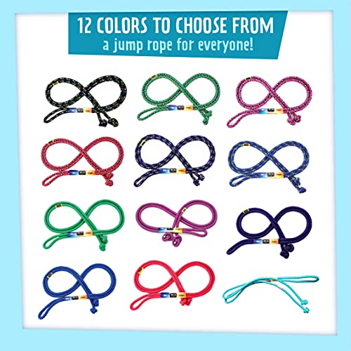 Just Jump It 8' Foot Single Jump Rope for Kids Women and Men - Active Outdoor Youth Fitness Excersing Equipment - Braided Nylon Gym Accessories - color: Purple Confetti