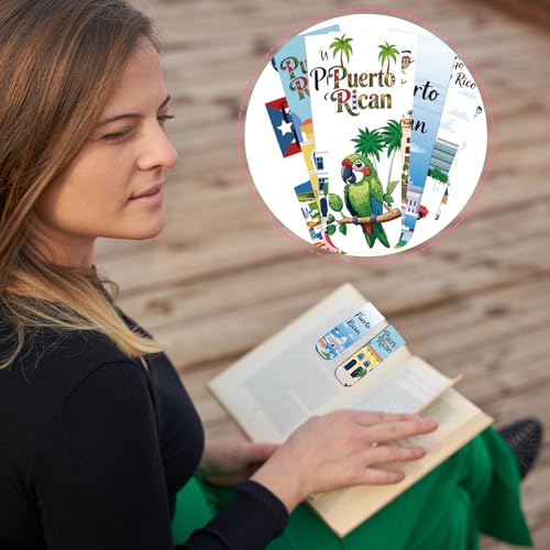 Wxiben Puerto Rico Magnetic Bookmarks Gifts - 30 Pcs Puerto Rico Travel Souvenirs Bookmark Flags Frog Flowers Magnets Book Marks Page Clip for Patriotic Latin American Spanish Party Favors - style: Puerto Rican