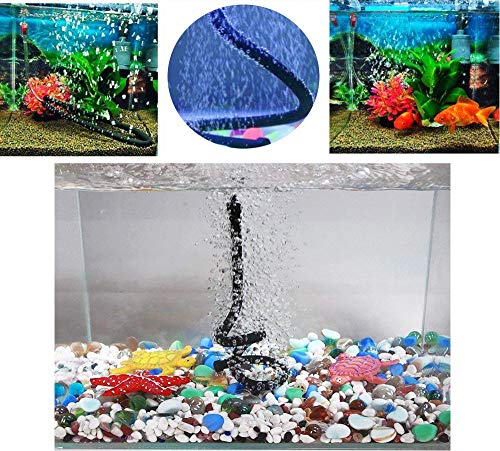 COMOK 10mm Diameter Rubber Tube Aquarium Air Curtain Bubble Air Diffuser Flexible Air Bubble Rubber Tube for Aquarium Fish Tank, Black, Long (20cm/8") - size: 20cm/8"