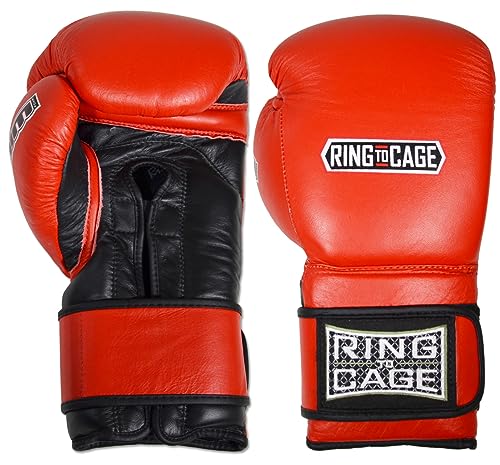 Leather Deluxe MiM-Foam Sparring Gloves - Single Strap - 14oz to 50oz - size: 22oz