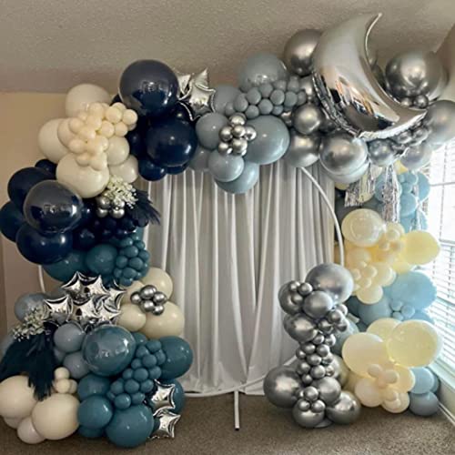 50pcs Silver Moon and Star Balloons,36"Moon Foil Balloons 18"10" Star Foil Balloons Four Pointed Star Balloon Mylar Balloon for Baby Shower Christmas Wedding Birthday Party - color: Silver Moon Star