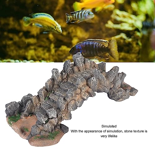 plplaaoo Aquarium Arch Bridge Resin Craft Safe Simulation Fish Tank Ornament for Landscaping Aquariums Fish Tanks Fountains 21x9x7.3cm