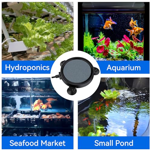 AQUANEAT Aquarium Air Stone Disc 4 inch, Aerator Bubble Diffuser, Air Pump Accessories Airstones for Aquariums, Fish Tanks,Hydroponics,and Ponds - size: 4 inch (1 pack)