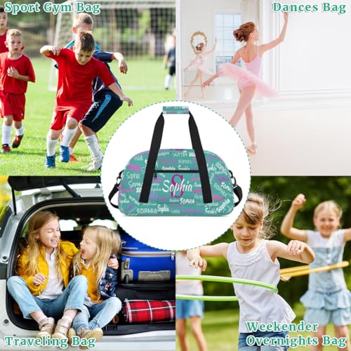 Custom Name Sports Dance Duffel Bag, Perform Bag, Dark Turquoise Blue | Personalized Gym Cheerleading Carry-On Fitness Travel Weekender Tote - color: Color 10