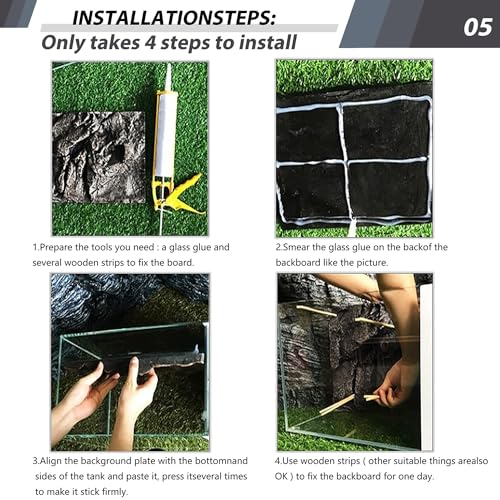 17.7x11.8in Rock Terrarium Background,3D Reptile Tank Background Board,Amphibian Stereo Backdrop Wall,Lizard Snake Gecko Spider Fish pet silo Background Decorative Panel(Paleyellow) - color: Paleyellow-17.7"*11.8"(1pcs)