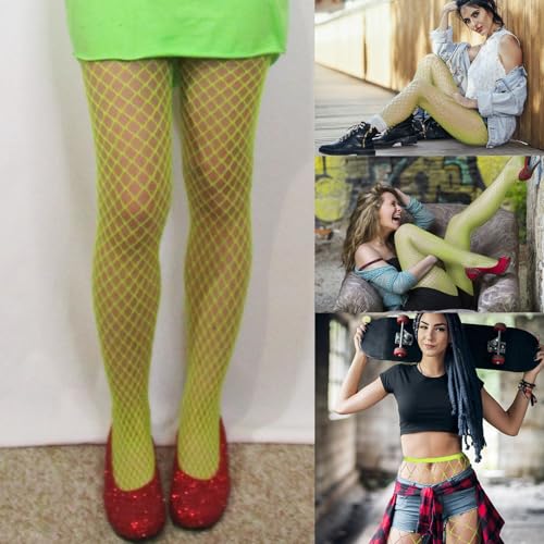 Black Fishnet Stockings for Women, Fishnet Tights Plus Size One Size Fit All - color: Yellow, size: One Size