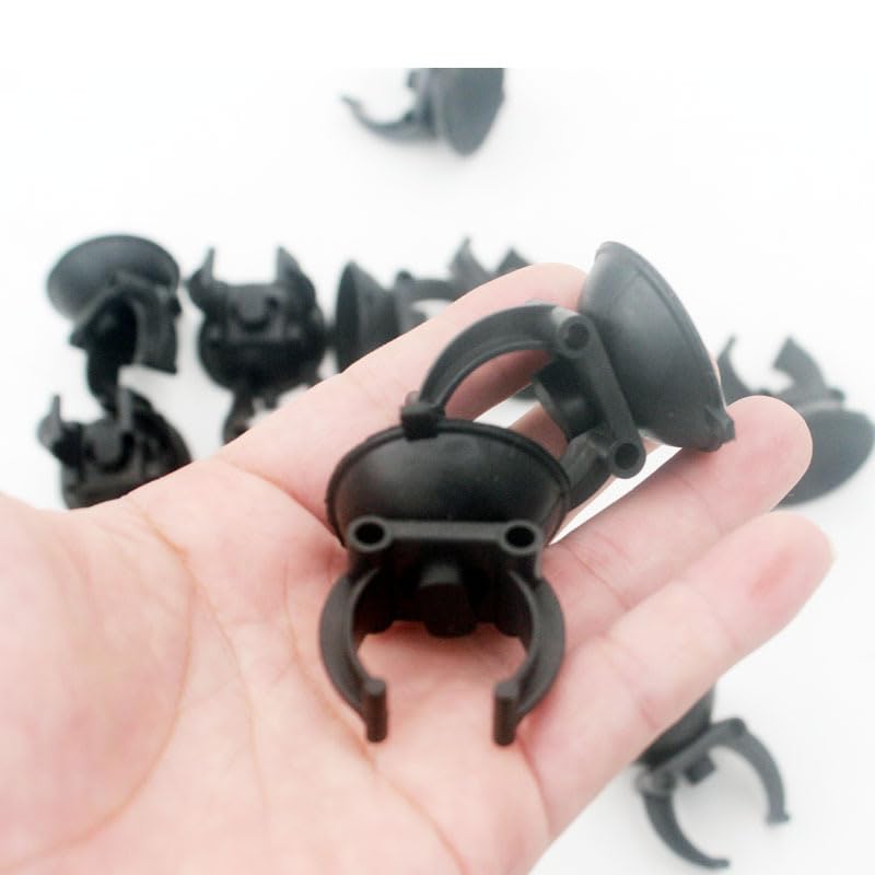 2 PCS Suction Cup Fish Tank Aquarium Heater Rubber Clip Airline Tubing Glass Holder Black