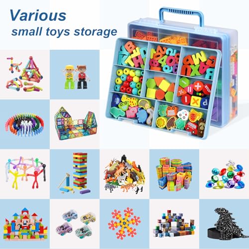 CGCG Plastic Craft Storage Box Organizer with Removable Tray | Portable container with handle, utility case for beads, tools, sewing, playdoh, fishing tackle, hobby and small parts