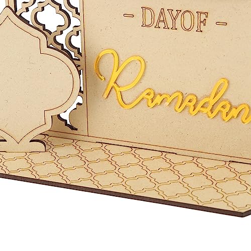 Ramadan Countdown Calendar Wooden Decorative Ornament DIY Eid Calendar Home Party Holiday Applicable Scene, Wooden Eid Mubarak Ornament Decorative DIY Ramadan Calendar Ornament