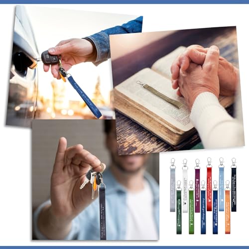 Roowest 120 Pcs Christian Bible Verse Keychains Bulk Inspirational Scriptures Religious Gift for Men Women Church Events - color: Joyous Color