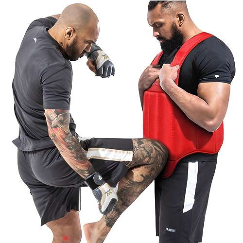 Wesing Martial Arts Muay Thai Boxing Chest Protector MMA Sanda Chest Guard - size: Medium, style: Black