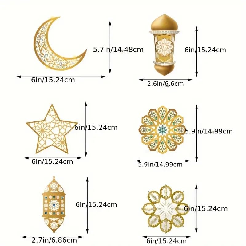 Generic 34 Pcs Eid Mubarak Party Decorations, Eid Mubarak Banner Eid Mubarak Latex Balloons Eid Mubarak Moon Foil Balloon for Eid Mubarak Ramadan Party Supplies,Eid and Ramadan Decorations