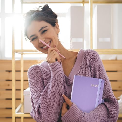 2026-2027 Planner - Academic Planner 2026-2027 Weekly Monthly Planner, July 2026 - June 2027, 5.7'' x 8.4'', Thick Paper, Leather Cover, Pen Holder, Back Pocket, Perfect Daily Organizer - Purple - color: Purple