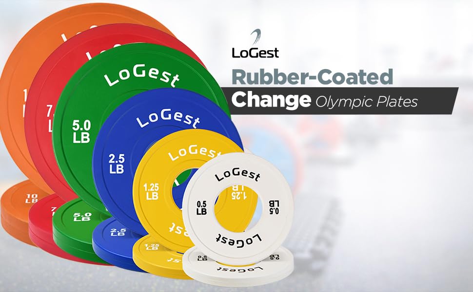Logest Change Weight Plates 0.50LB 1.25LB 2.5LB 5LB Set Weight Plates for Olympic Bars Perfect for Strength Training Weight Plates Exercise Balance Increase Fractional Plate Olympic Bumper Plates - color: Yellow - 1.25 LB Pair