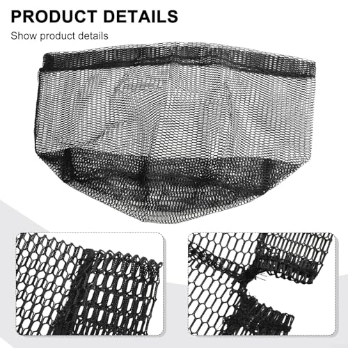 Fishing Landing Net Replacement Mesh, Nylon Netting Head for Freshwater Saltwater, Ten-Thread Weave, 30kg Load, Black, 40-50cm Diameter - size: 40cm