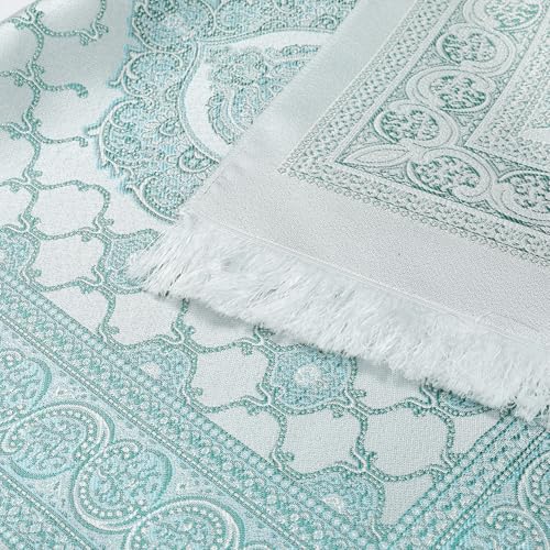 Prayer Rug Muslim Prayer Mat - Soft Thin Prayer Carpet Mats Islam for Kids Men Women, Islamic Eid Ramadan Gifts (Green) - color: Green