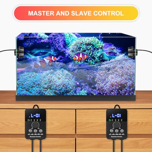 2100GPH Aquarium Wave Maker with Controller Mini DC 24V 12W Powerhead with Magnetic Mounting, Wavemaker with LED Display for 50 to 100 Gallon Tank - size: 12W 2100GPH