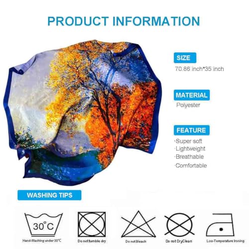 Xyueanlo Scarfs for Women Lightweight Scarves Fashion Print Floral Pattern Head Scarf Wraps Shawls - color: Flower Blue Green Yellow