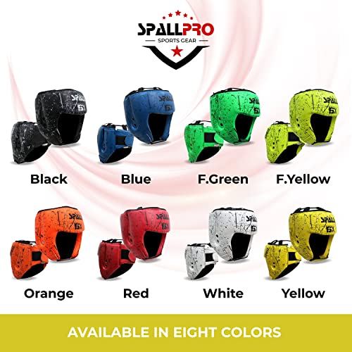 Spall Pro Boxing Headgear, Sparring Helmet for Fighting Sports Karate Boxing Martial Arts MMA and Taekwondo - color: Yellow