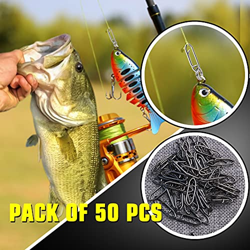 High Strength Fishing Snap Saltwater Stainless Connector Snaps Swivels Tackle Steel Power Fishing Clip Lure Quick Change Black Nickel - size: Size0 (44lb) 50 pcs