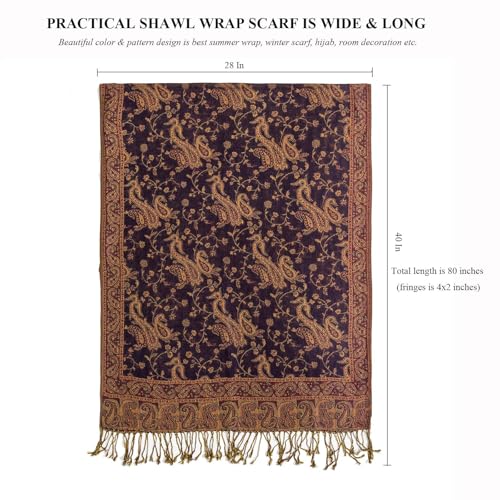 TUSHUSTY Pashmina Feel Rave Shawl Wrap for Women Men Hijab Scarf - color: Navy Blue