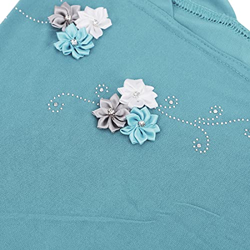 Clobeau Muslim Girls Hijab Scarfs Head Wrap Scarf for Girls Age 2-4 - color: Cyan