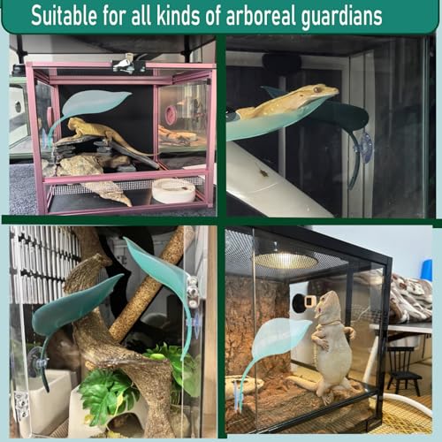 Crested Gecko Tank Accessories,Crested Gecko Hide,Frog Habitat Platform,Gecko Wall Climbing Toy &Reptile Branches(3PCS) (Light Blue) - color: Light Blue
