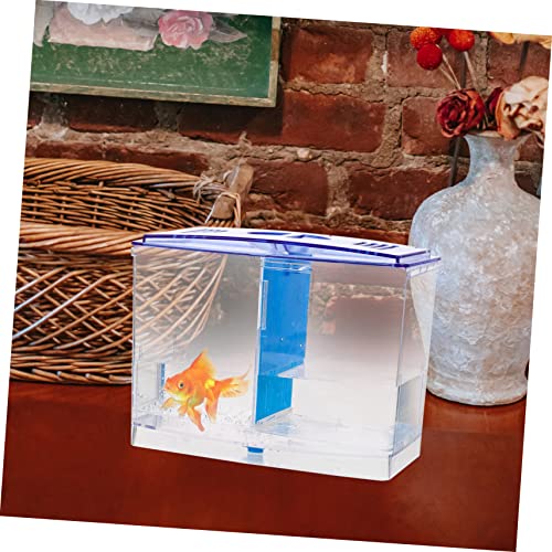 HANABASS Acrylic Fish Breeding Box Miniature Isolation Tank for Betta Fish Double Compartment Design for Sick Aggressive Fish Transparent Observation Durable Aquarium Hatchery