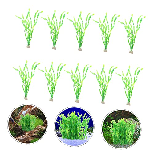 BESPORTBLE 10Pcs Realistic Underwater Kelp Grass Aquarium Landscape Props Fish Tank Water Plants Decor for Natural Fish Habitat and Home Desktop Decoration