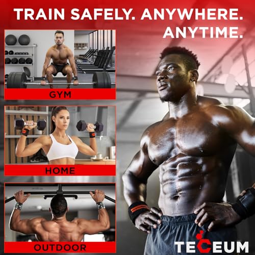 TECEUM Weightlifting 18" & 12" Wrist Wraps with Thumb Loop β Heavy Duty Wrist Workout Braces for Men and Women β Ideal for Powerlifting, Strength Training, Bodybuilding - color: Black, style: 18" β Beast Mode