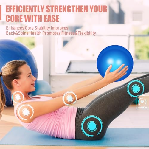 Leyndo 4 Pcs Yoga Exercise Ball Pilates Pregnancy Birthing Fitness Ball with Quick Pump Anti Burst for Improved Posture, Balance, Yoga, Pilates, Training, 4 Colors - size: 9 Inch