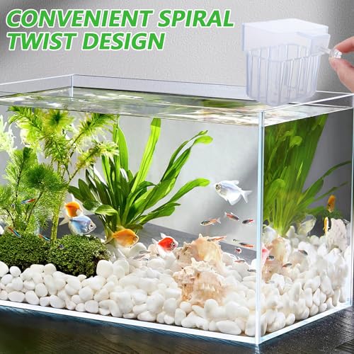 6 Pcs Aquarium Plant Holders, Hanging Aquatic Planter Cups with Hole, Adjustable Acrylic Fish Tank Plant Pot, Aquarium Plant Holder for Fish Tank Aquaponic Plant Cultivation and Aquascape Decorations