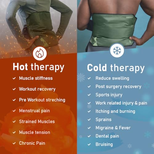 Large Ice Packs for Injuries Reusable Wrap with Straps - Soft Gel Hot and Cold Packs for Injuries, Hip, Shoulder, Back Pain Relief - 12" x 15" - Green - size: Large, style: Green
