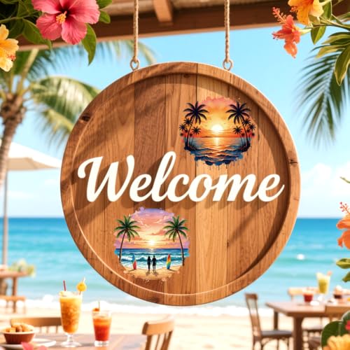 Peacoblue Seaside Summer Rub On Transfers for Craft, Transfer Sticker | 18 Sheets UV DTF Transfers, Waterproof Rub On Decals for Wood, Glass, Furniture, Tumblers & Home Decor Crafts - style: Seaside Summer Scenery