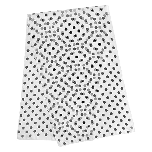 E-Clover Women Soft Floral Print Shawl Chiffon Sheer Scarf - color: Polka Dot-white Black