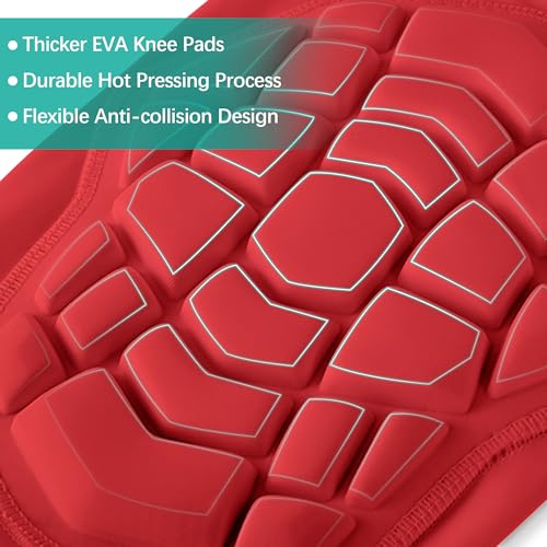 Knee Pads Compression Leg Sleeve Wrestling Volleyball Football Knee Pads, Knee Compression Sleeve for Youth Adult, 1 pair of Knee Sleeves ((#1) Red-2pcs,Medium) - color: (#1) Red-2pcs, size: Medium