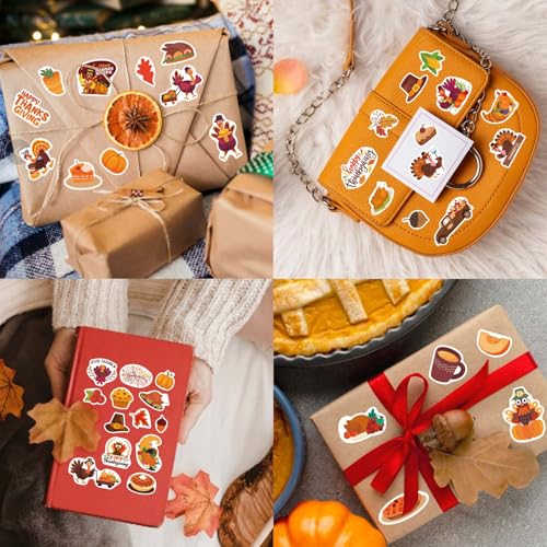 480PCS Happy Thanksgiving Stickers, Thanksgiving Turkey Pumpkin, Fall Decor - style: Thanksgiving