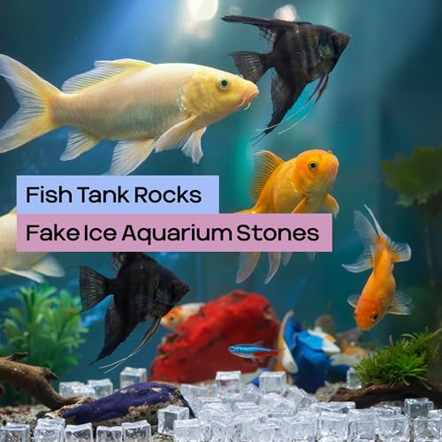 Acrylic Cubes - Gemstones and Crystals - Bag of 39 pcs Vase Filler Jewels for Crafts - Fish Tank Rocks - Sensory Bin Filler Gems for Crafting - Fake Ice Cubes - Clear - color: Clear Cubes