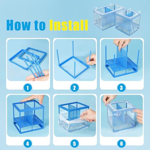 AQUANEAT Fish Tank Breeder Large Mesh Net Fry Saver Aquarium Spawn Hatchery Isolation with Suction Cups Hatchery Incubator for Shrimp Betta - size: Large