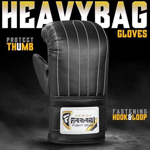 Farabi Sports Punching Bag Gloves - Heavy Bag Gloves for Men and Women Boxing Bag Gloves - Bag Mitts for Sparring, Boxing, MMA, Muay Thai, Kickboxing, Focus Pads and Punching Bag - size: Small