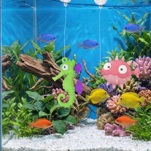 Aquarium Ornament, 2 Pcs Fish Tank Decorations Floating Decor Octopus with Floating Device,Cute Fish Tank Accessories for All Kinds of Simulated Underwater World - style: StyleF