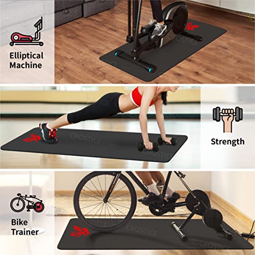 Bike Mat Compatible with Peloton Bike, 6mm Floor Protector | 6mm bike mat compatible with Peloton bike, providing non-slip waterproof protection for hardwood or carpet - size: 30x60", style: Logo Style